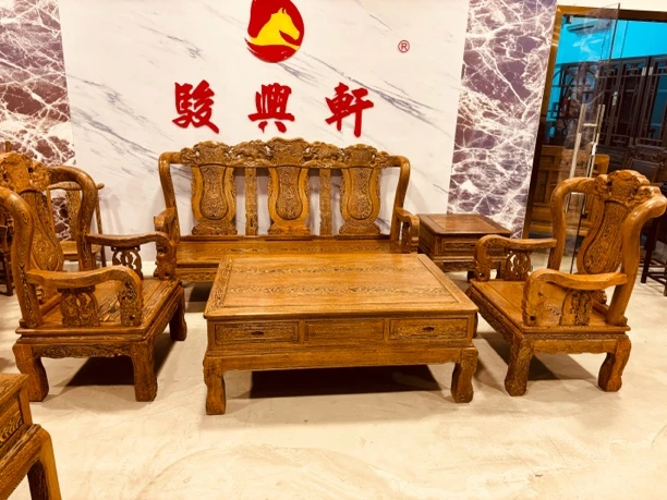 鸡翅木象头沙发锦绣沙发