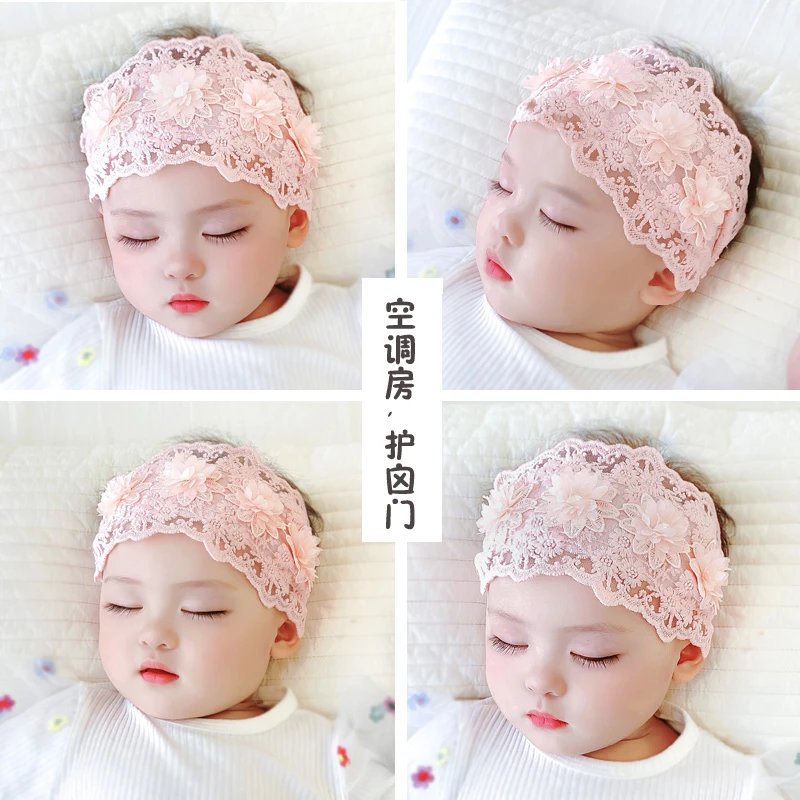 薄款婴幼儿春夏季镂空护囟门宽发带新生婴空调房护脑门0-3-6-12月