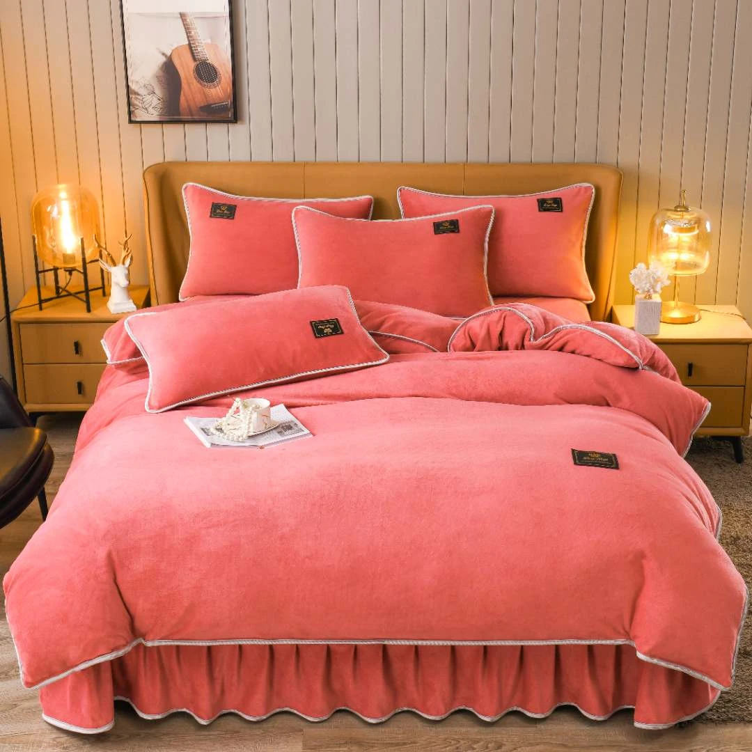 【小嬞专属】2023新款轻奢加厚加绒纯色高克重牛奶绒四件套