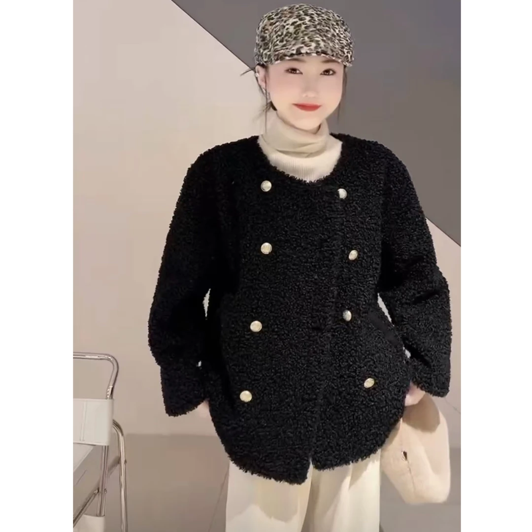 9319-2024年秋冬新款时尚洋气显瘦百搭颗粒绒外套