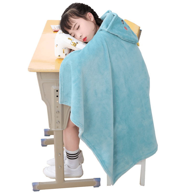 TD61午睡毯办公室小毛毯子小学生教室空调毯儿童午休被子披风斗篷