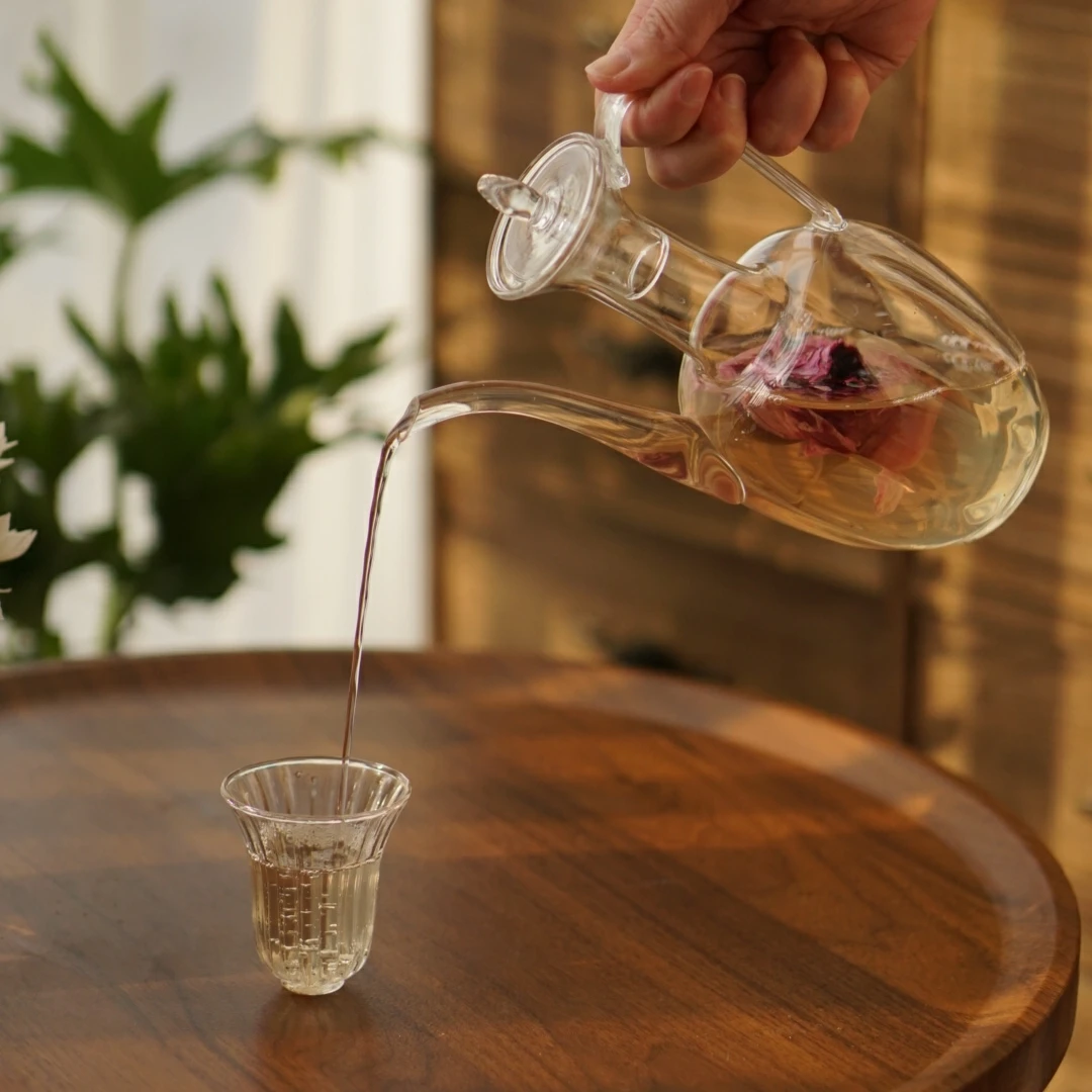 中式仿宋宫廷贵妃执壶玻璃煮茶壶耐热烧水壶家用泡茶壶