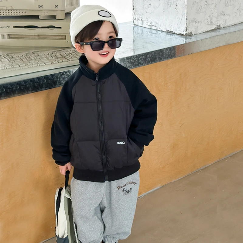 校服神器男女童防寒服洋气加厚保暖秋冬内胆外穿冬季外套羽丝绒服