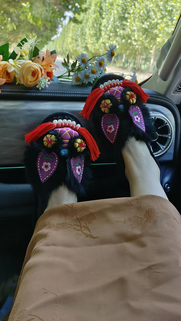 手工千层底汉服绣花虎头鞋舒适透气国风时尚手工虎头女鞋成人平底