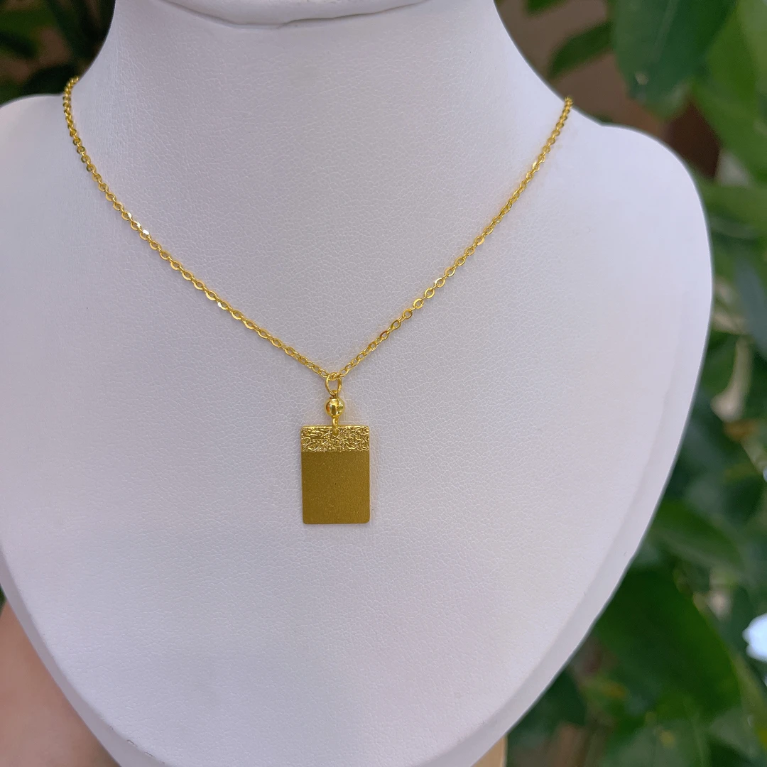 5G工艺轻奢时尚小众百搭足金999无事牌套链