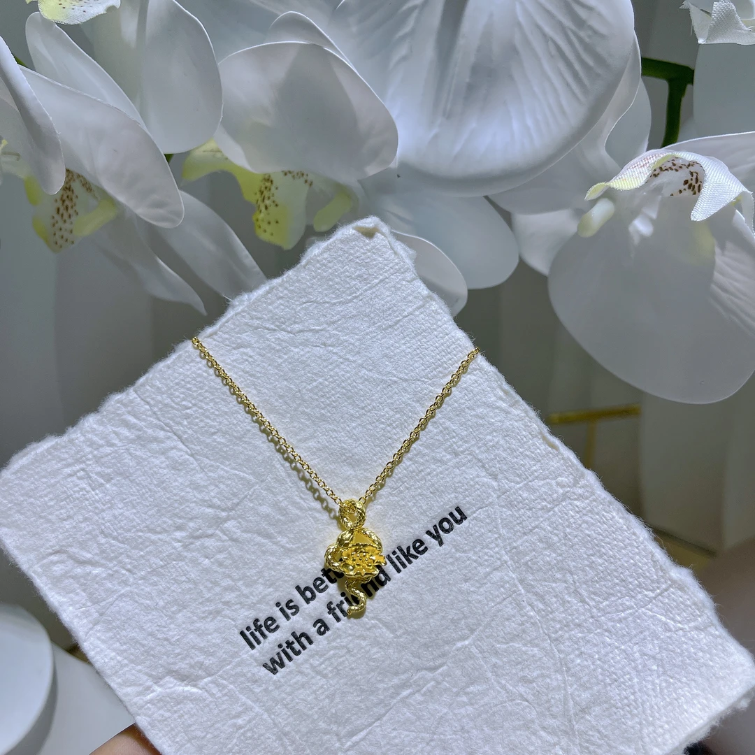 5G工艺足金999百搭时尚蛇缠莲花套链