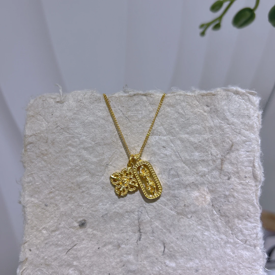 足金999网红同款时尚金杵套链轻奢百搭