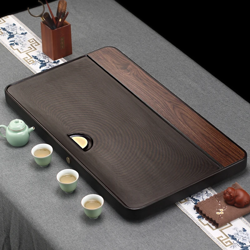 胡桃木电木茶盘家用简约平板整块茶具现代轻奢新中式茶托干泡茶台
