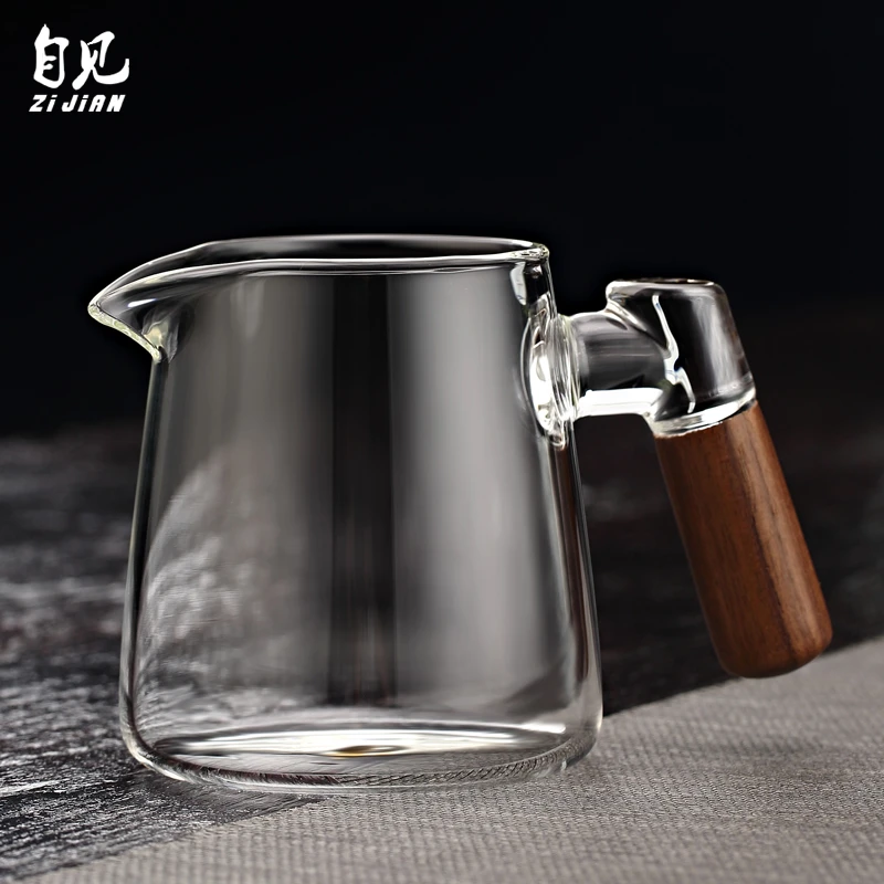 加厚玻璃公道杯耐高温茶具茶水分离杯分茶花茶煮茶壶侧把泡茶器壶