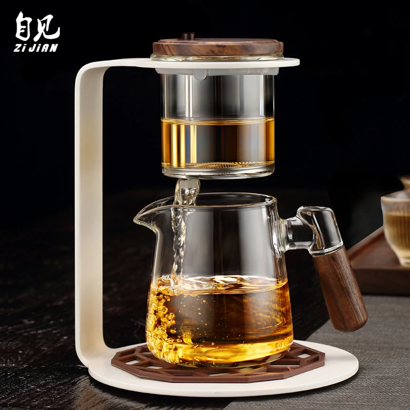 懒人泡茶器茶水分离飘逸杯一键过滤内胆茶具高档办公室玻璃泡茶壶