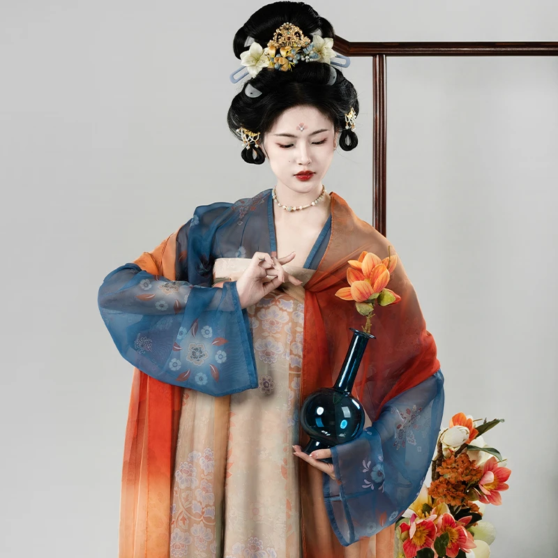 山迟【少商】大全套汉服唐制敦煌复原显瘦齐胸大袖襦裙上衫春夏日常