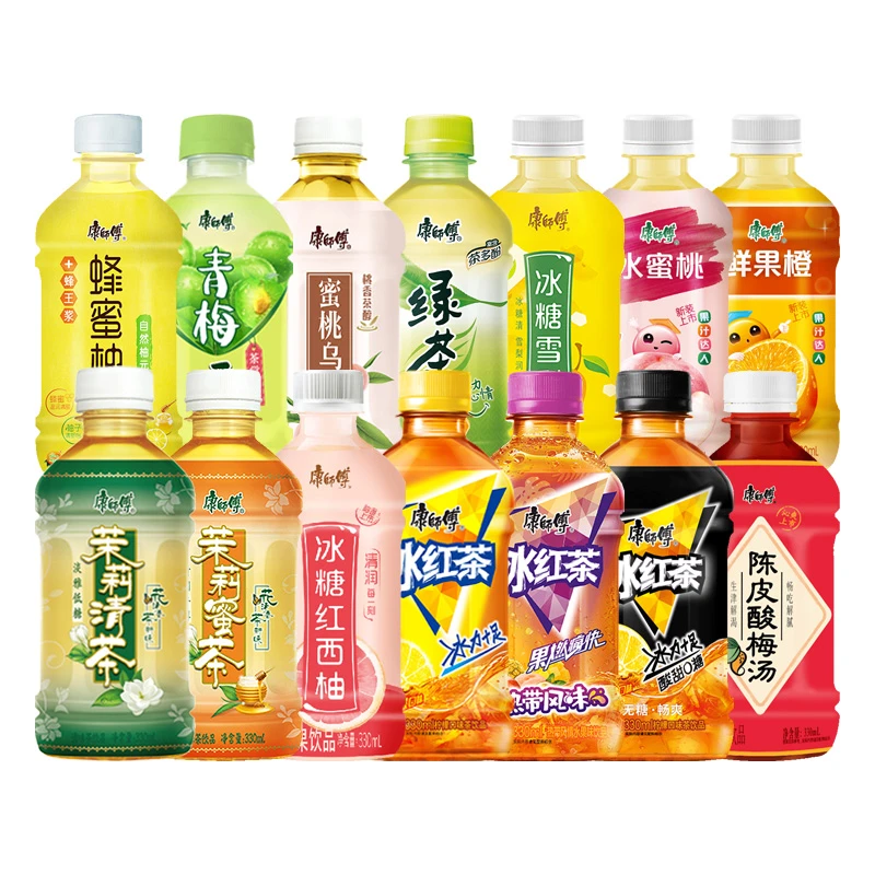 康师傅茶饮料330ml冰红茶冰糖青柠茉莉蜂蜜清茶青梅绿茶红西柚鲜