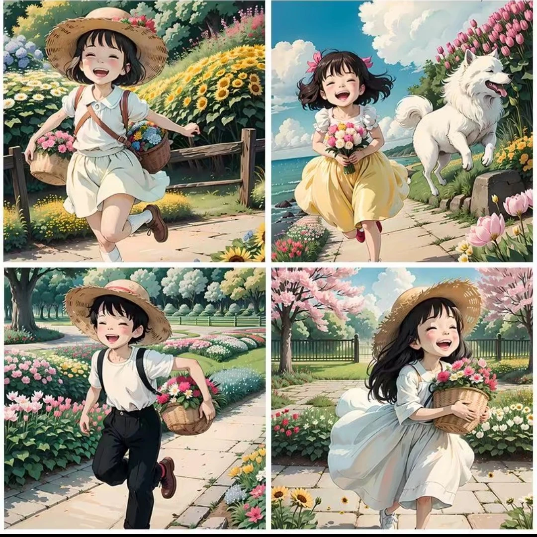 （700）手工款  田园生活60*60*6大格满绣无勾边