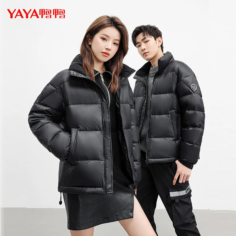 YAYA/鸭鸭短款时尚休闲情侣户外潮流常规保暖羽绒服YE3B000516A