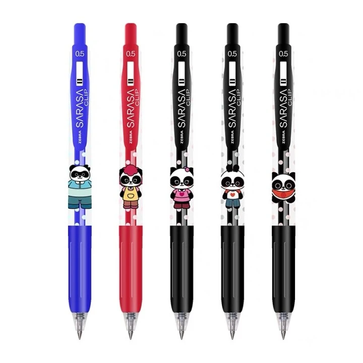 新品日本ZEBRA斑马中性笔JJ15巴布熊猫限定款黑红蓝0.5大容量水笔