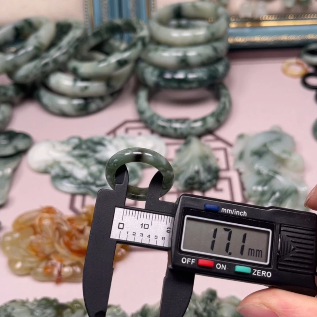 【闪购商品】蛇纹石玉戒指未镶嵌