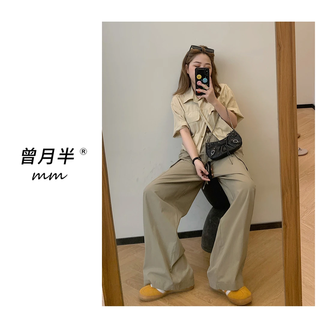 曾月半mm清仓《山系女孩》轻工装肌理棉短衬衫！ZS216