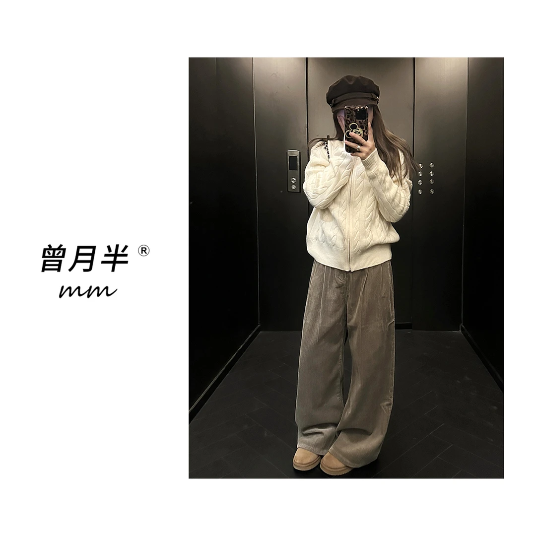 曾月半mm清仓《RL绞花》16支澳毛手工钩花麻花立领拉链毛衣！ZS894