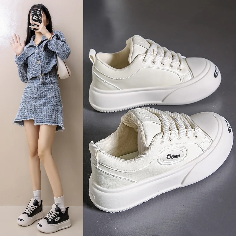女2024春季新款学生韩版ins百搭厚底板鞋春秋休闲鞋子K1701