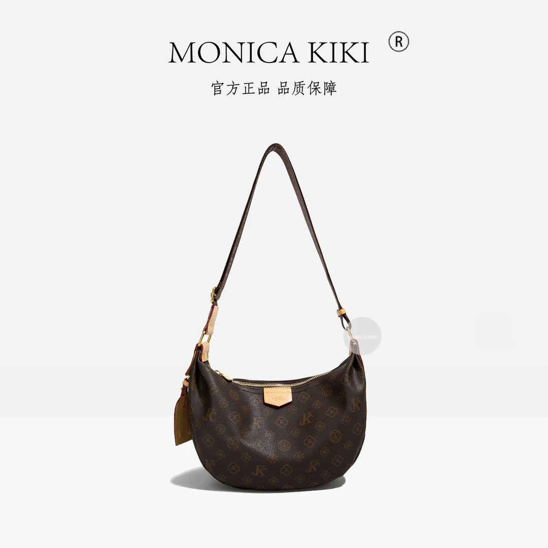 时尚百搭洋气饺子包包女款爆款2024新款印花斜挎包包单肩包100520