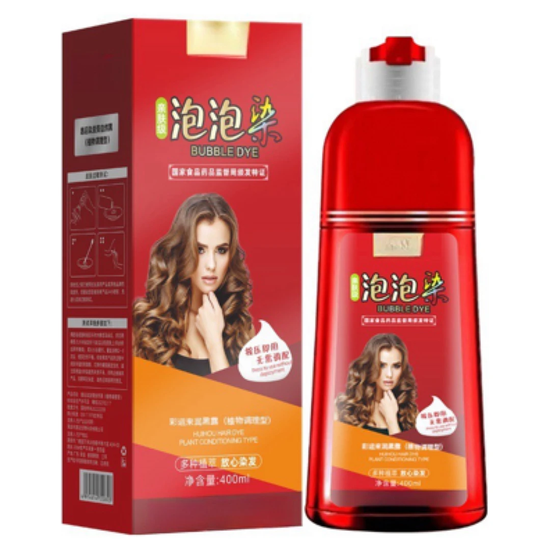 植物泡泡染发剂大容量温和染发膏盖白发