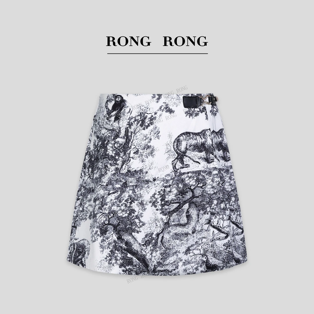 溶溶w【青花瓷】RONGRONG  新中式水墨画修腿裙裤短裤SK039-5.1 DK0