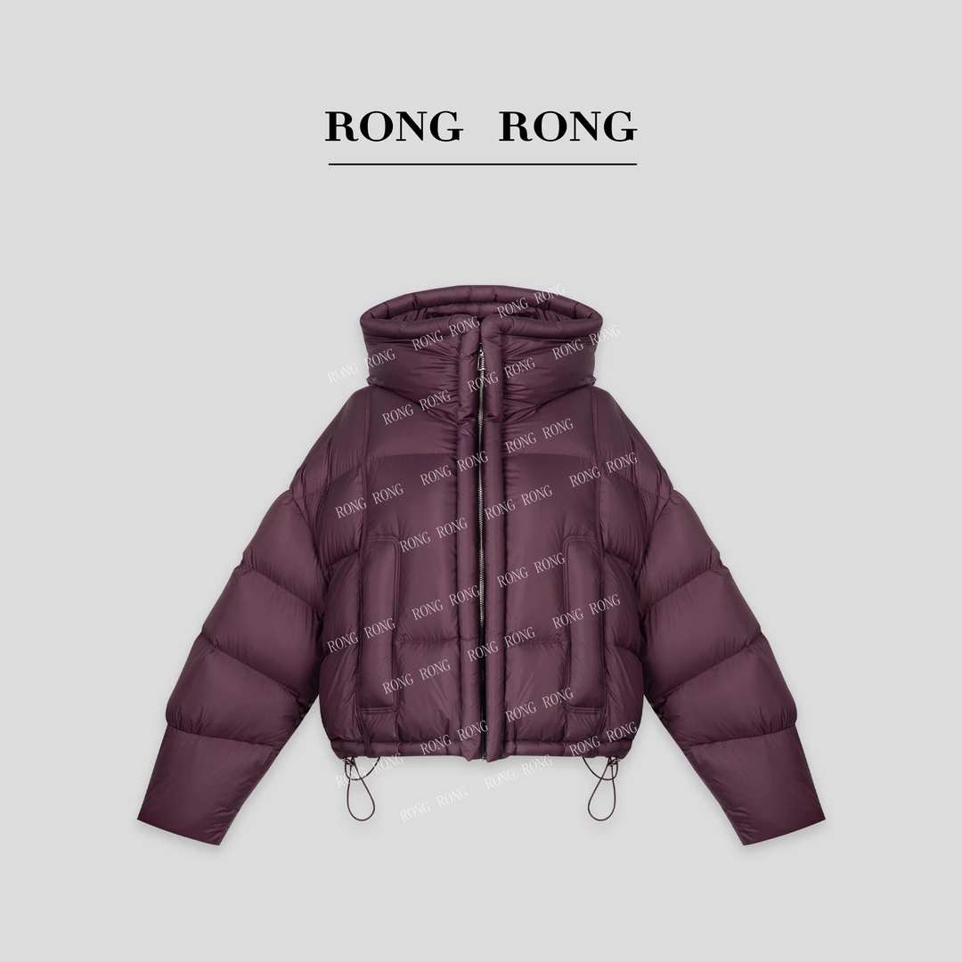 溶溶T【紫墨年华】RONGRONG90白鸭绒立领保暖极简阔挺羽绒服 24C032