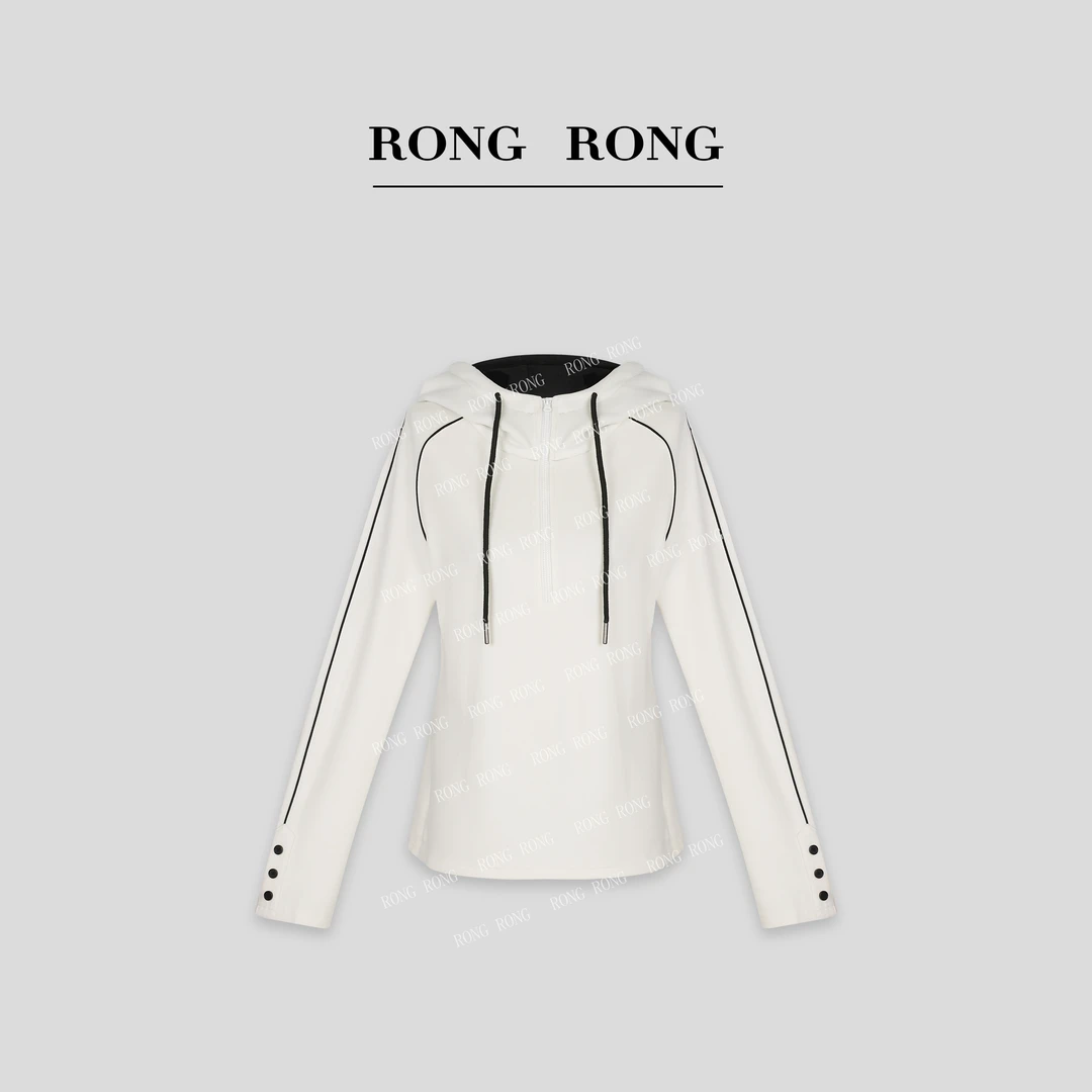 溶溶【星诗岛序】RONGRONG 极简风线条感混纺保暖帽衫 U-A8965966