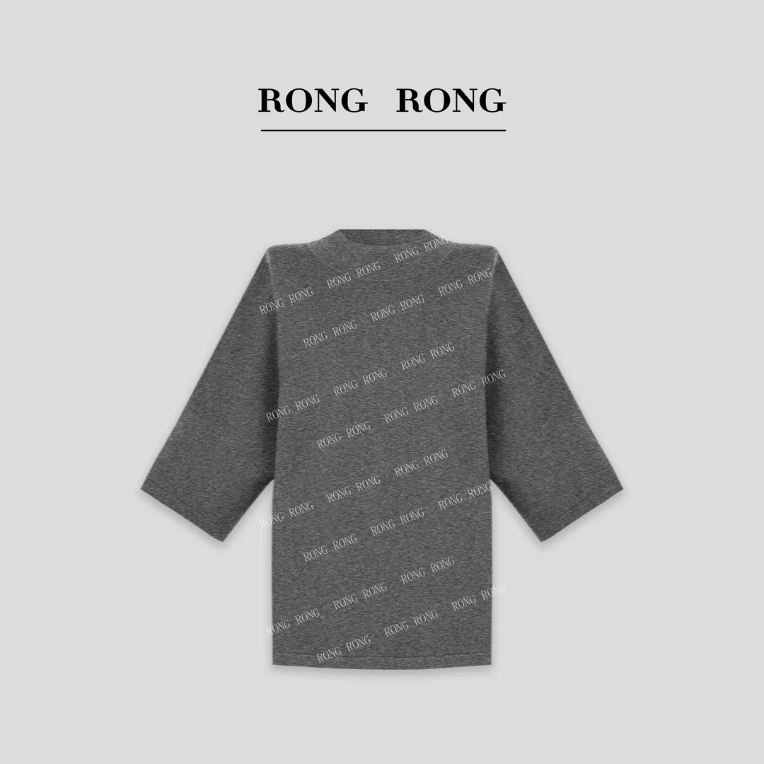 溶溶T【演绎简约】RONGRONG100绵羊毛半高领廓形七分袖打底衫 H3630