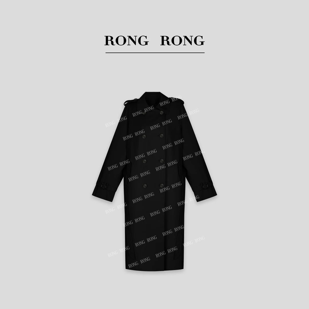 溶溶【雾夜英伦】RONGRONG 90白鹅绒翻领英伦风风衣外套  SYB321527