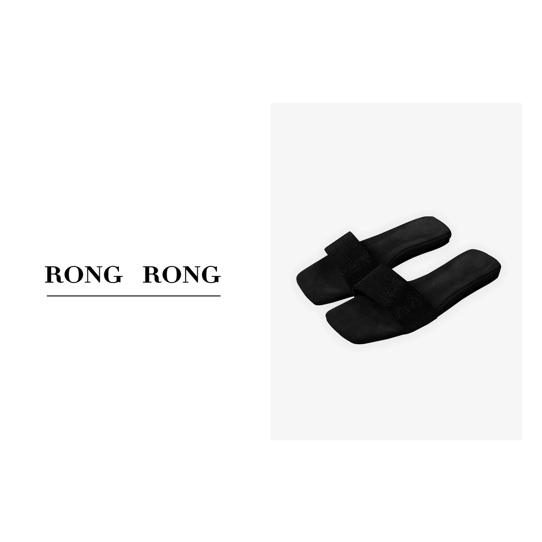 溶溶WRONGRONG 极简风经典款平底拖鞋RR20243332-4.12 X09