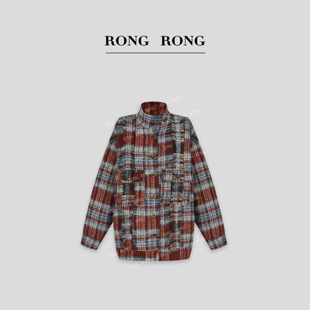 溶溶T【星岛诗篇】RONGRONG 90白鹅绒绵羊毛粗花呢羽绒服H-Z8965952