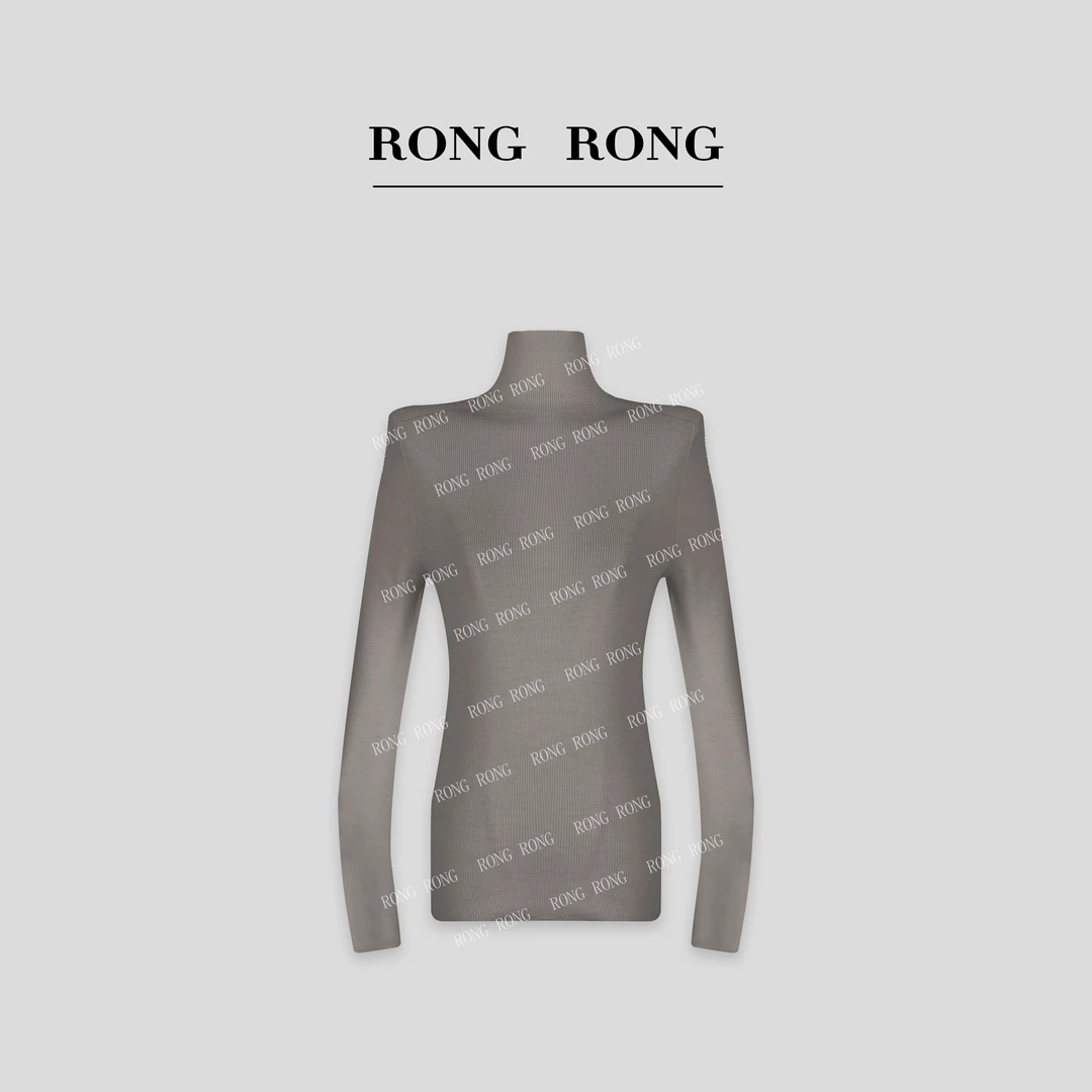 溶溶【黑天鹅】RONGRONG 100绵羊毛无缝一体打底高领羊毛衫女JC8168