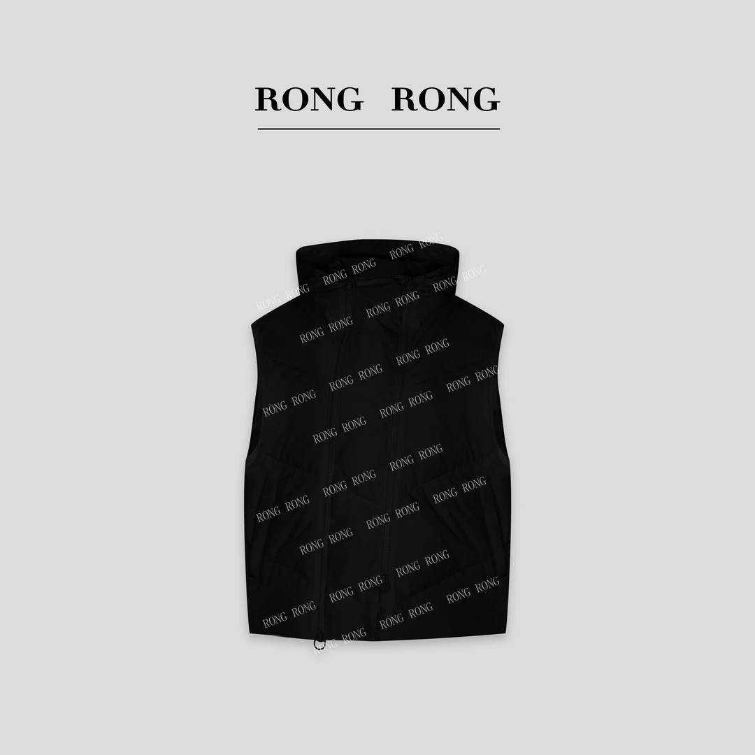 溶溶【告别雾冬】RONGRONG90白鸭绒双拉链门襟连帽马甲羽绒服832327