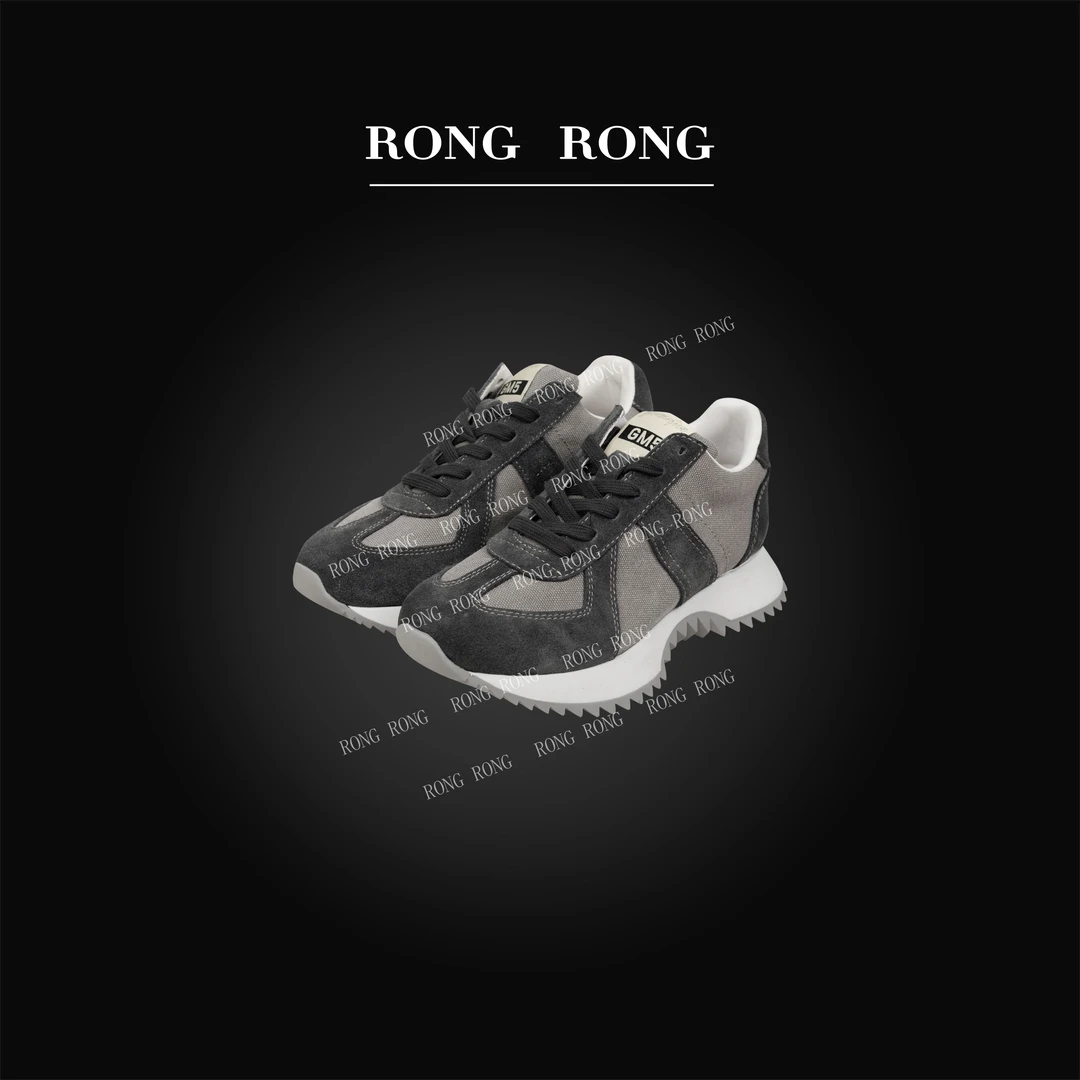 溶溶RONGRONG 真皮拼接牛仔布撞色舒适休闲阿甘鞋AGX915