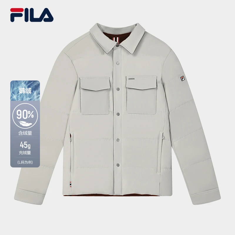Fila/斐乐男士【90绒休闲四面弹羽绒服】冬季保暖外套F11M341906F
