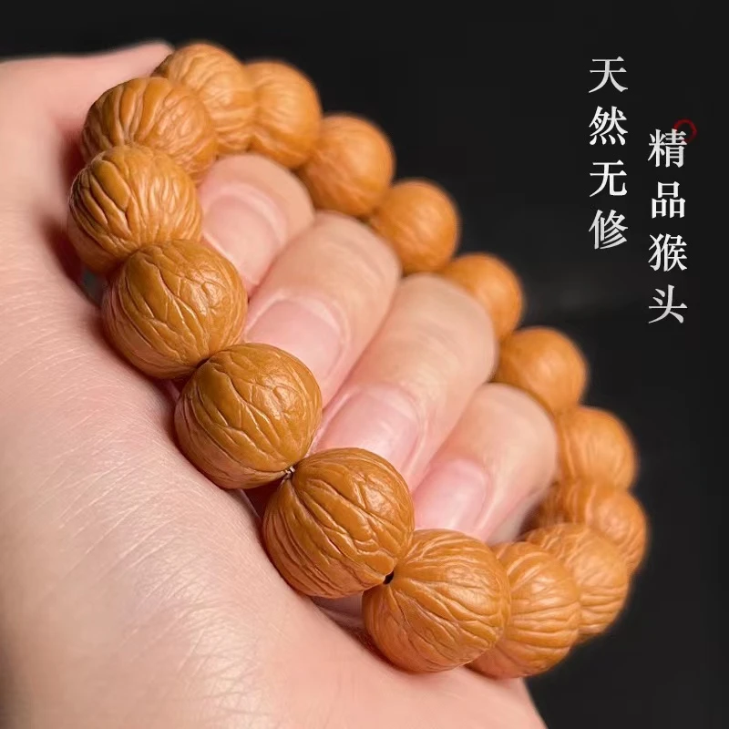 【点】猴头凤羽核桃，原皮原色，水晶皮质，直接上手盘玩原装