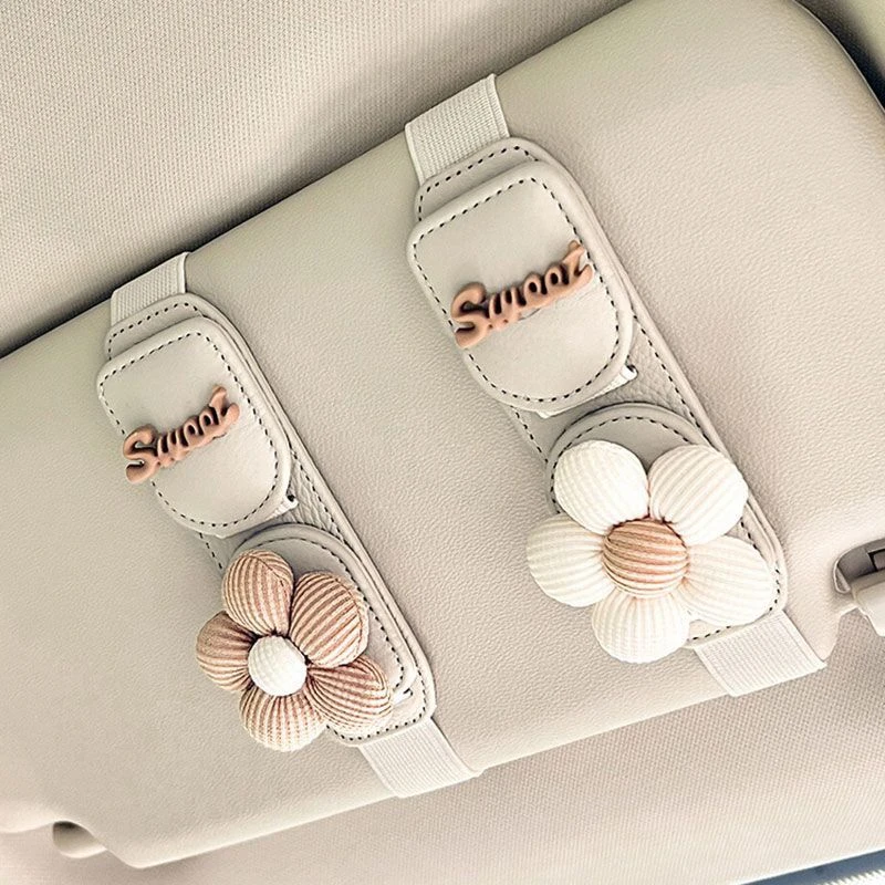 汽车遮阳板车载眼镜夹卡片票据收纳夹车双用墨镜车上挂眼镜盒架新