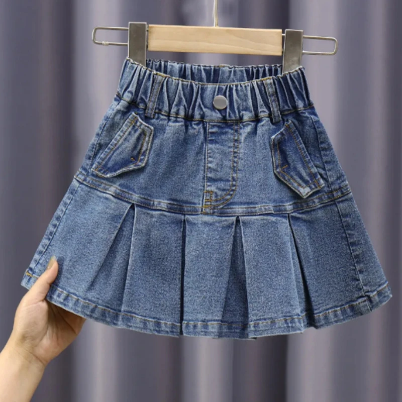 女童牛仔半身裙夏季新款弹力牛仔裙儿童中大童儿童洋气牛仔短裙潮