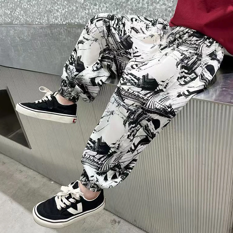 儿童防蚊裤夏款裤子夏季薄款中大童夏装休闲冰丝雪纺防蚊裤凉凉裤