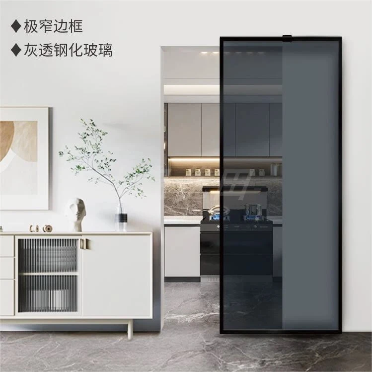 幽灵门隐形厨房推拉门定制平移门厕所滑道门衣帽间无轨移门极窄