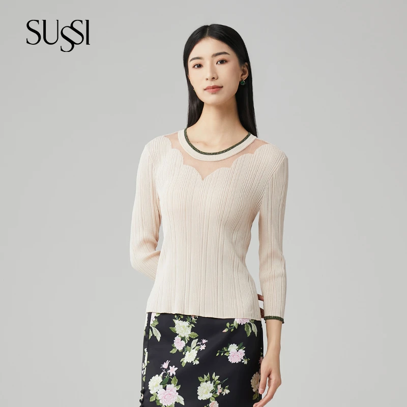 SUSSI/古色24春商场同款 多色 通勤风百搭打底衫毛衣上衣女