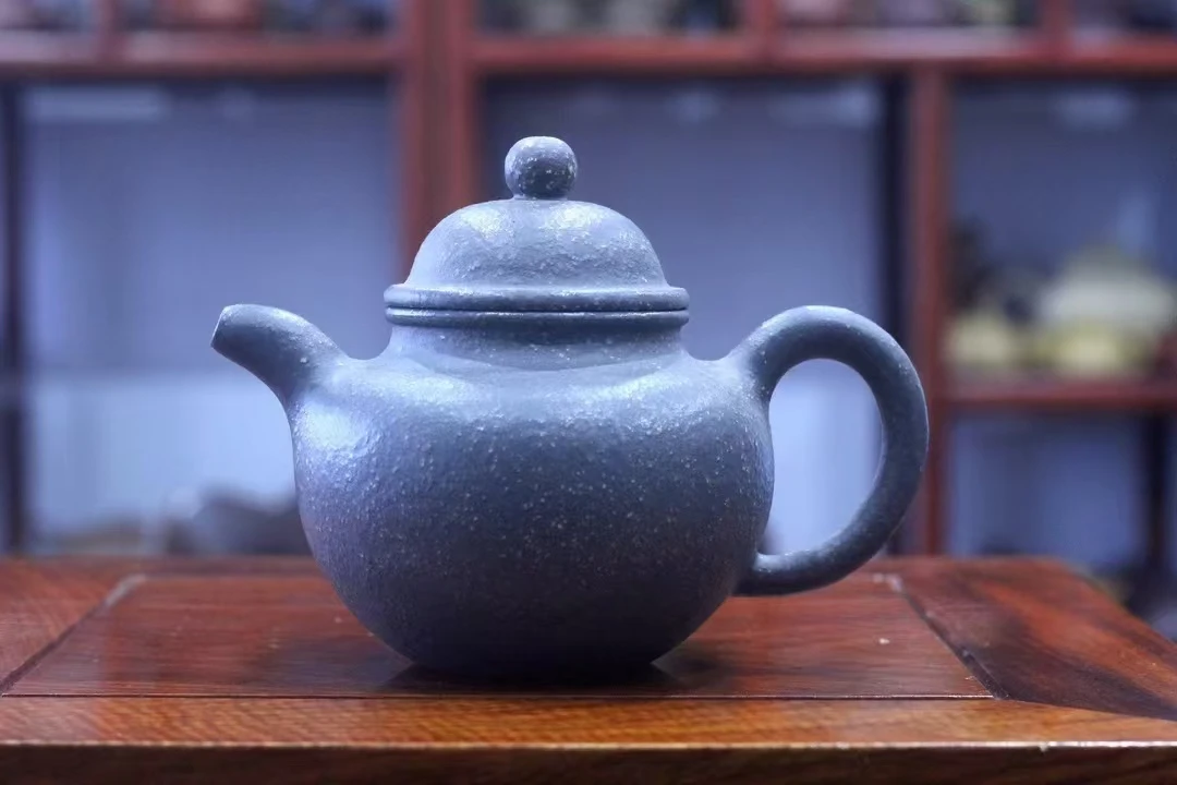 【掇球壶天青紫砂茶壶茶具圆壶茶壶紫砂壶】泥料：粗砂容量：300cc