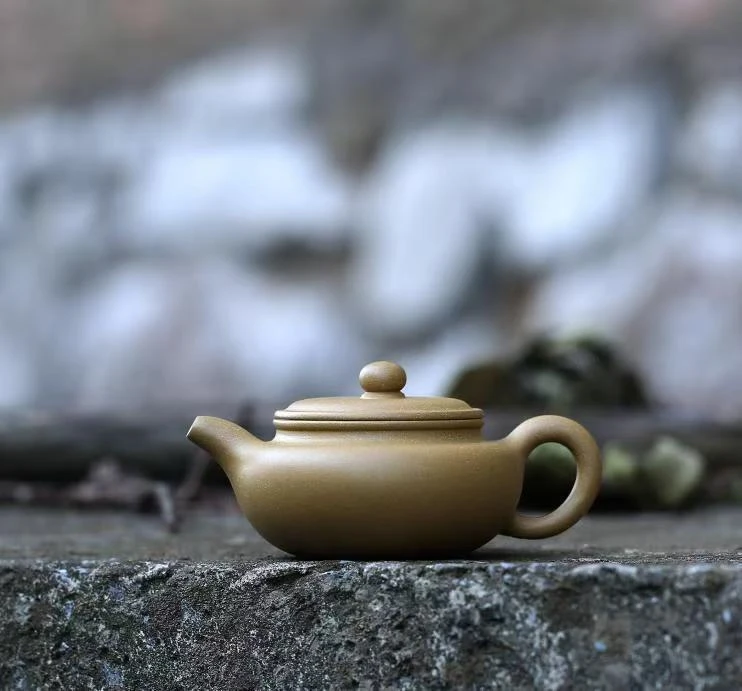 【仿古壶茶具】泥料：原矿本山绿泥容量：150cc牛盖天青莲子壶泡茶壶