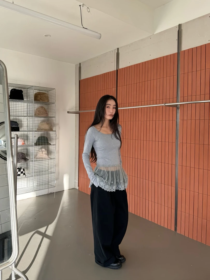 【清】NO退换【ONEXH专场款】IN choose u冬季翻边抓毛直筒裤87676