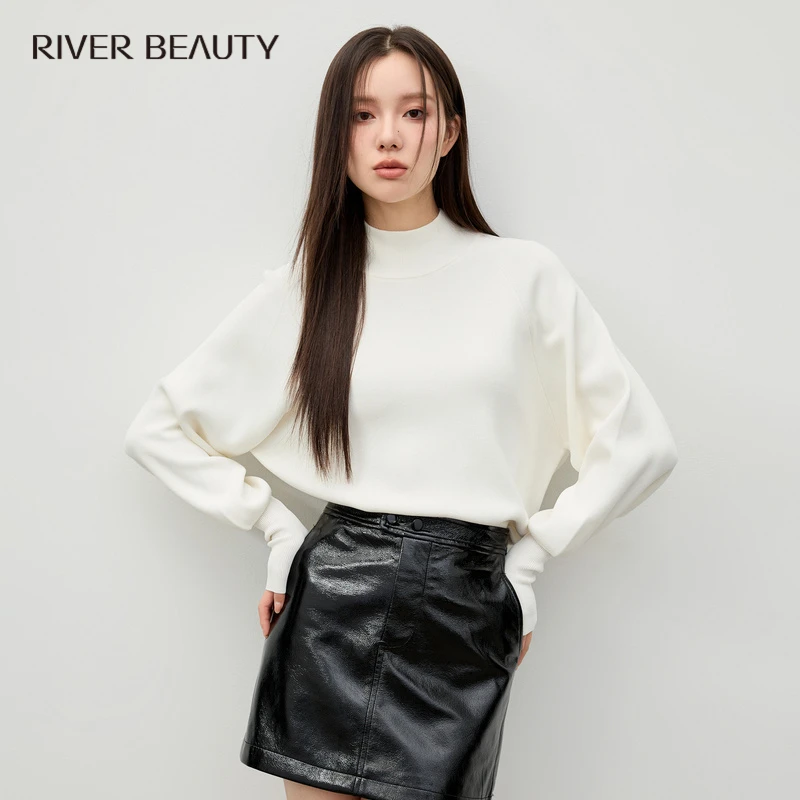 【小云总专属】RB 冬季新款悬垂性非常好半高领针织毛衣 RZ21320085