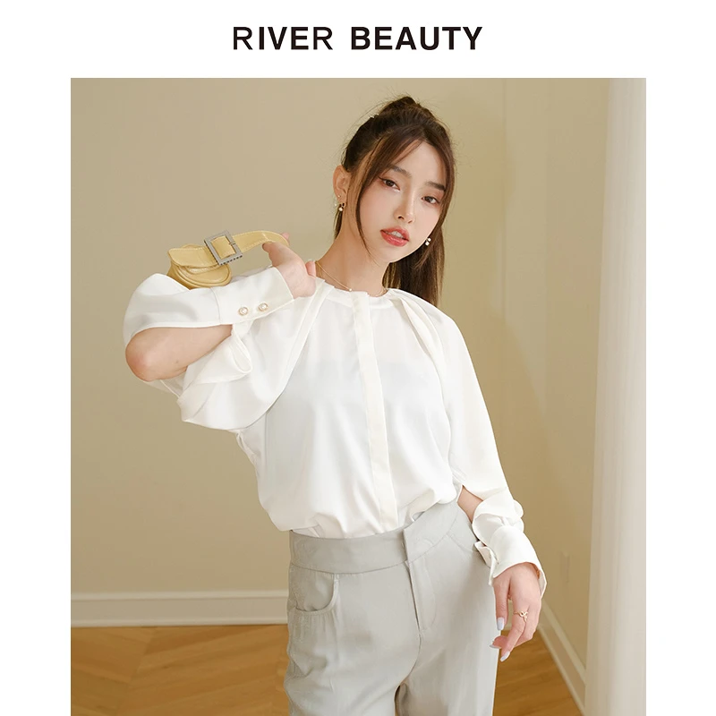 【粉丝专享】RB 休闲设计感垂感抗皱衬衫小众法式 RC21329517