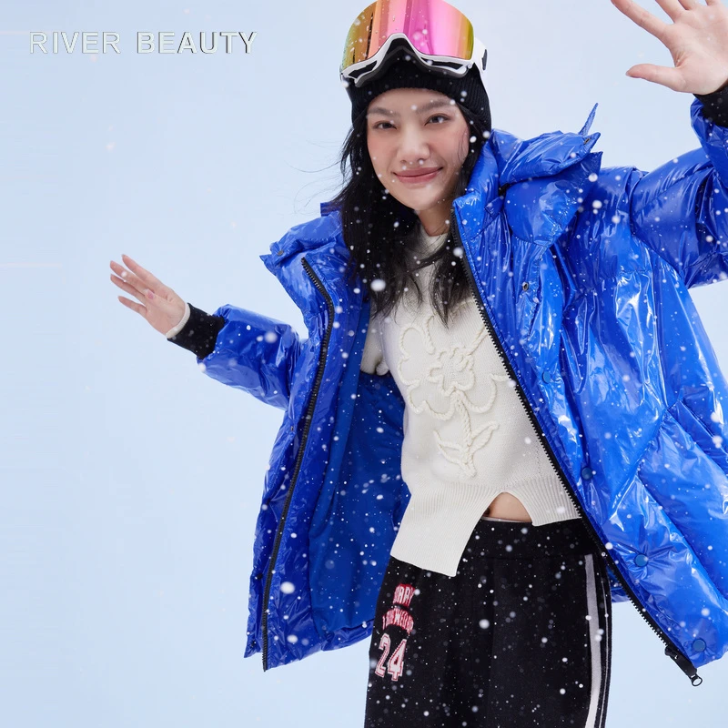 【小云总专属】RIVER BEAUTY 海报款-90绒子亮面羽绒服 RY22468509