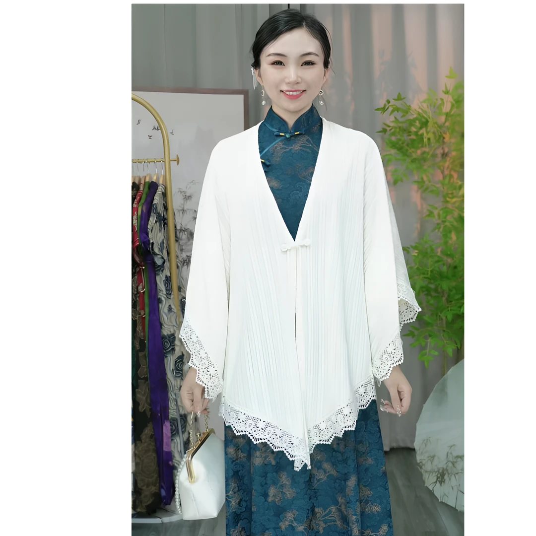 【流苏】2024新款旗袍披肩外套百搭日常可穿花边外搭斗篷新中式