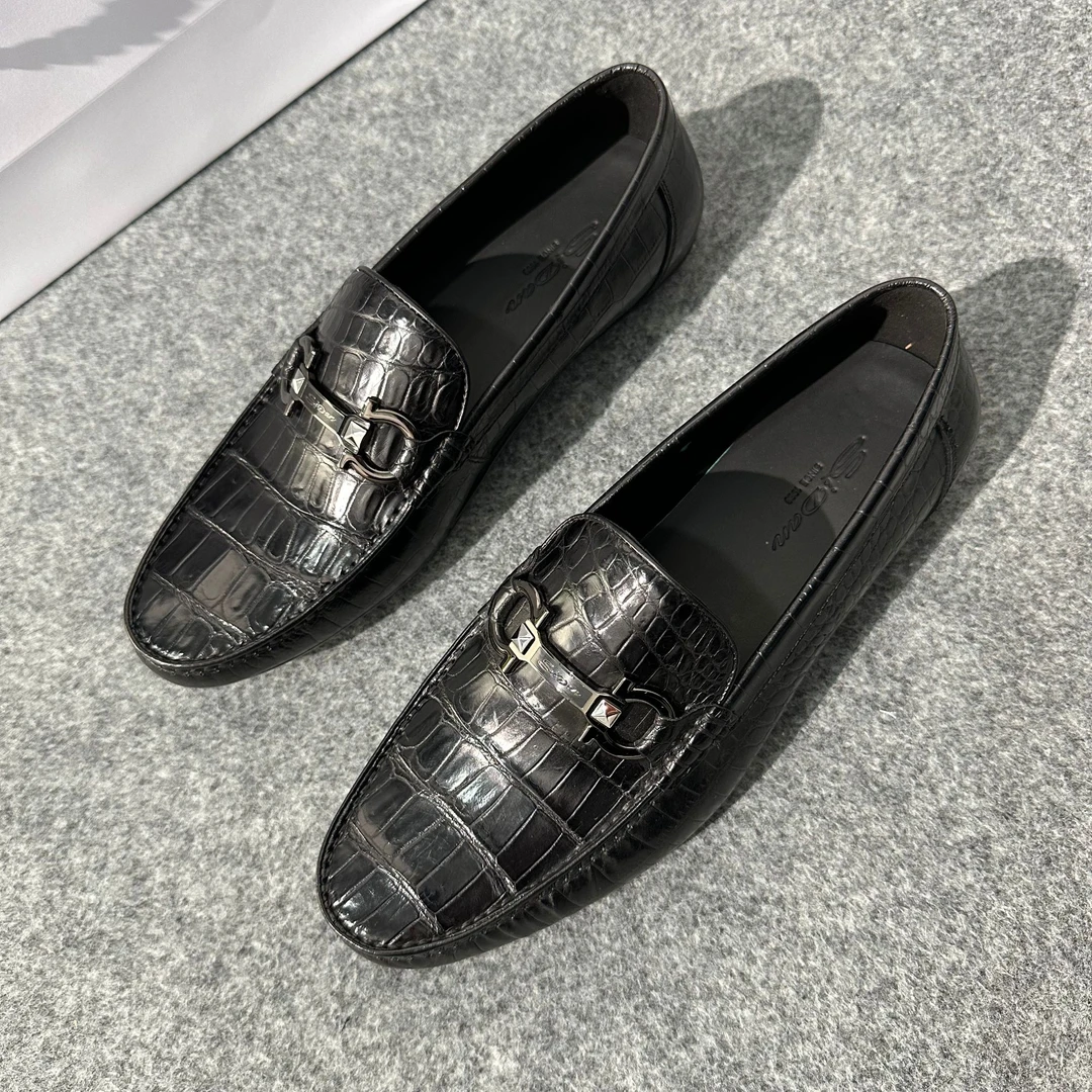 欧货高档斯丹sidan品牌休闲皮鞋黑色新款百搭潮鞋/33016070LA